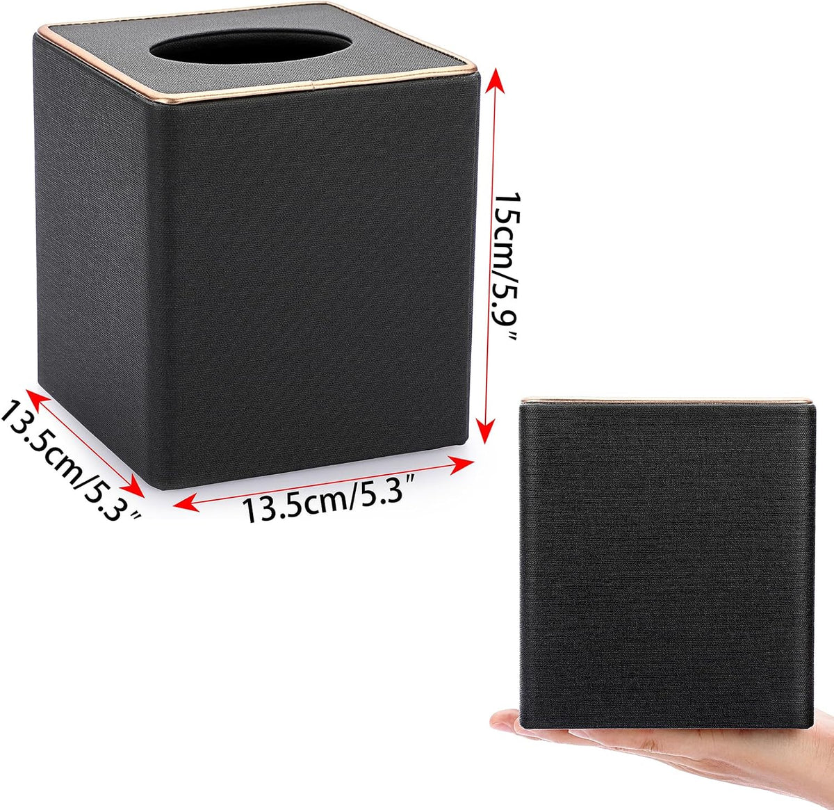 Sumnacon Linen Tissue Box Cover Square Magnetic Bottom Tissue Box Holder