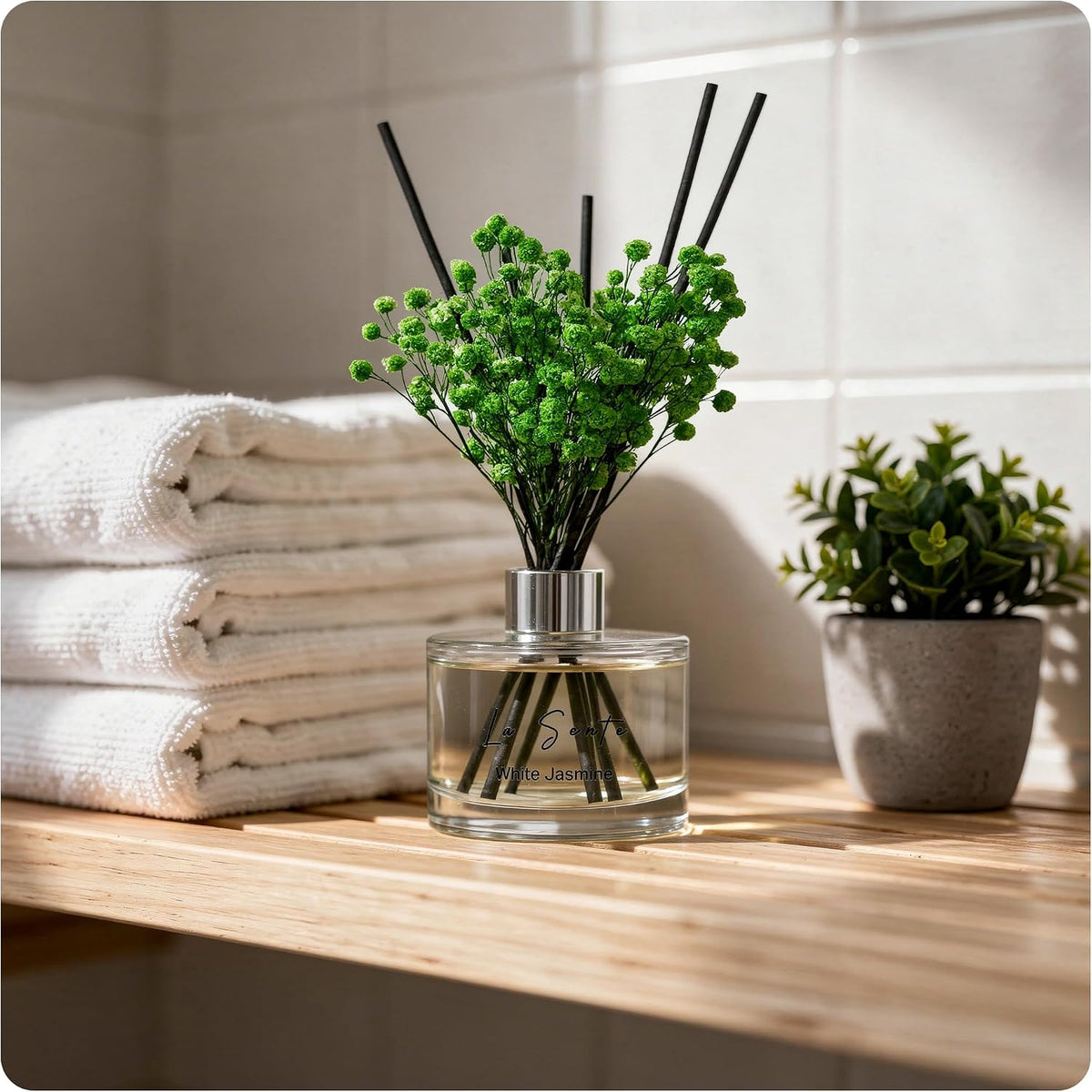 Reed Diffuser Set, White Jasmine 6.7 fl oz/ 200 ml, for Home