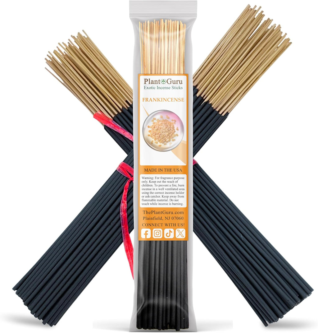 Frankincense Incense Sticks 11" - 1 Bundle 85 to 100 Sticks - Smooth and Clean Long Burn Time, 45 to 60 Minutes.