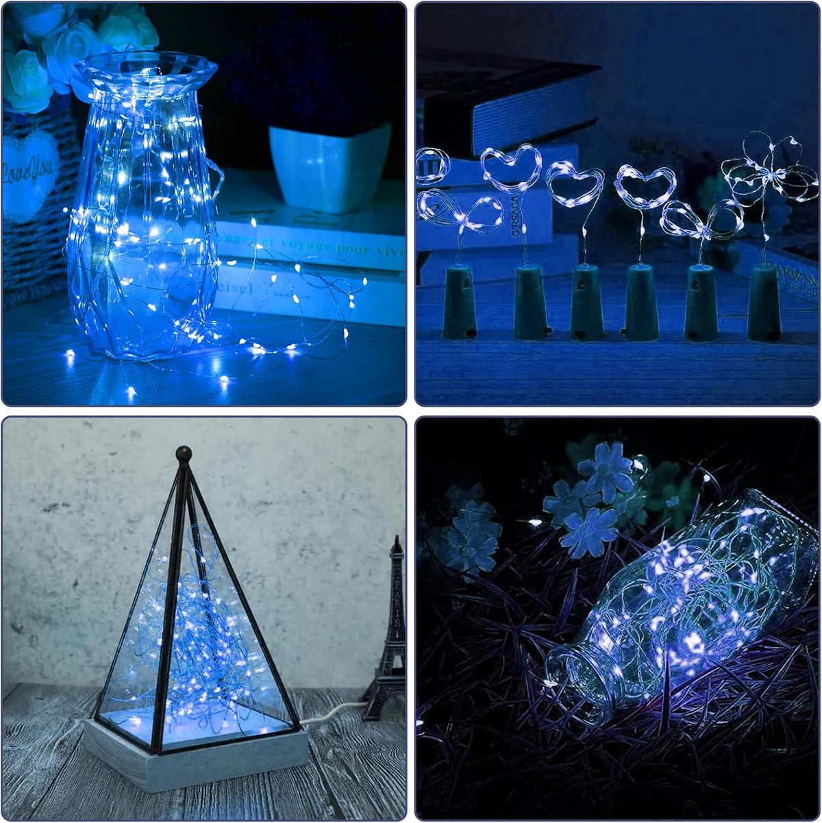 Bexdir 12 Pack 7FT Blue Fairy Lights Battery, 20LED String Lights