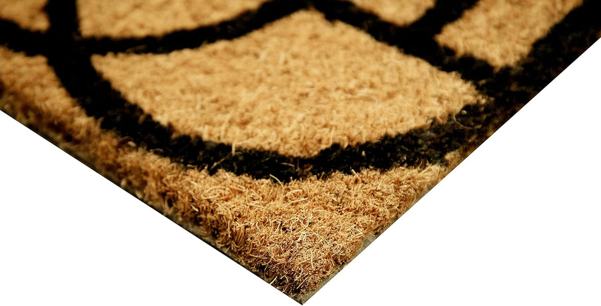 Ackland Coir Doormat | Clara Black Geometric | 18" x 30"