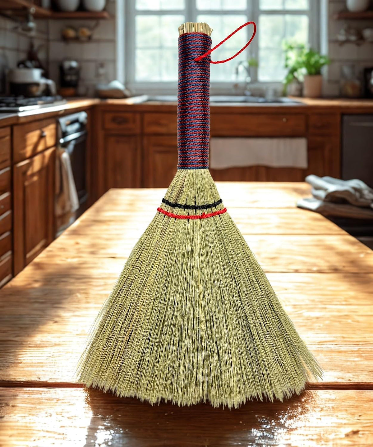 Small Wisk Brush Broom -Whisk Broom Handheld Brush Whisks Away Dust, Dirt & Debris Brush Hanger for Easy 11 Inch