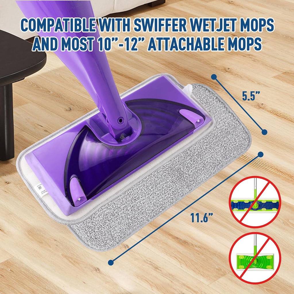Microfiber Mop Pads Compatible with Swiffer WetJet, 8 Pack