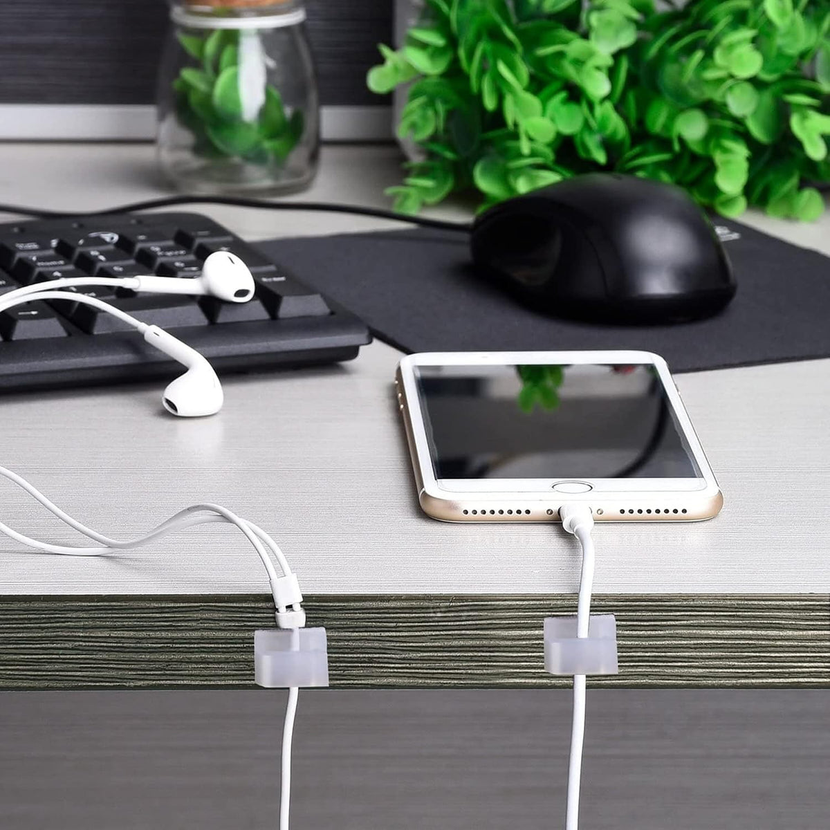 Hicarer 100 Pcs Christmas Adhesive Cable Clips Cord Holder