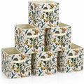 BBSET 6 Pcs Birds Flora Boho Cube Storage Bins 12.5 inch with Handle