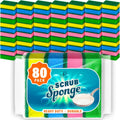 DecorRack 80 Kitchen Scrub Sponges, Heavy Duty Bulk Pack, Multicolor