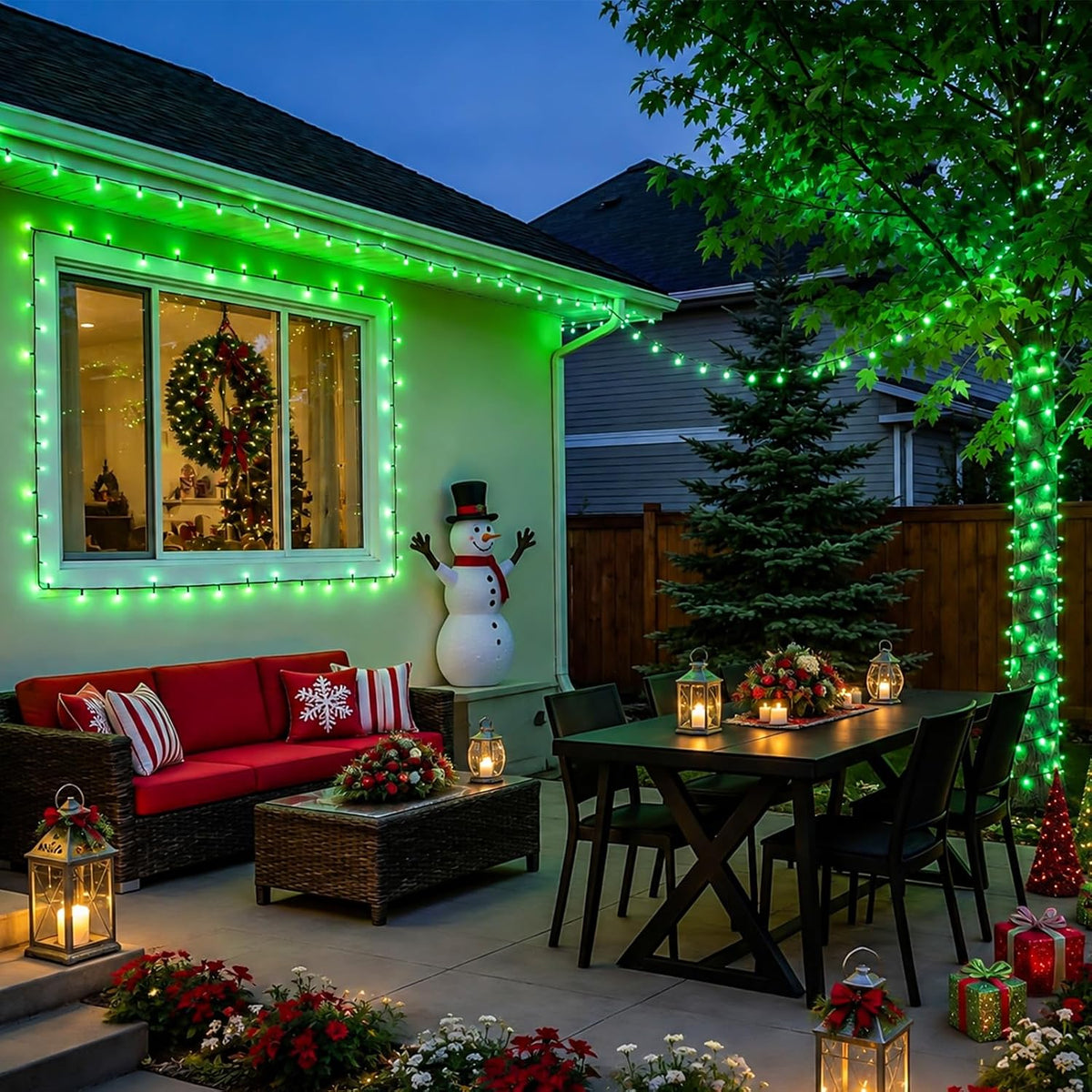 YEGUO 500 LED Green String Lights Outdoor Waterproof - 165 Ft Green Halloween Lights Indoor with 8 Modes Twinkle Christmas Tree Lights for Garden Patio Party Holiday