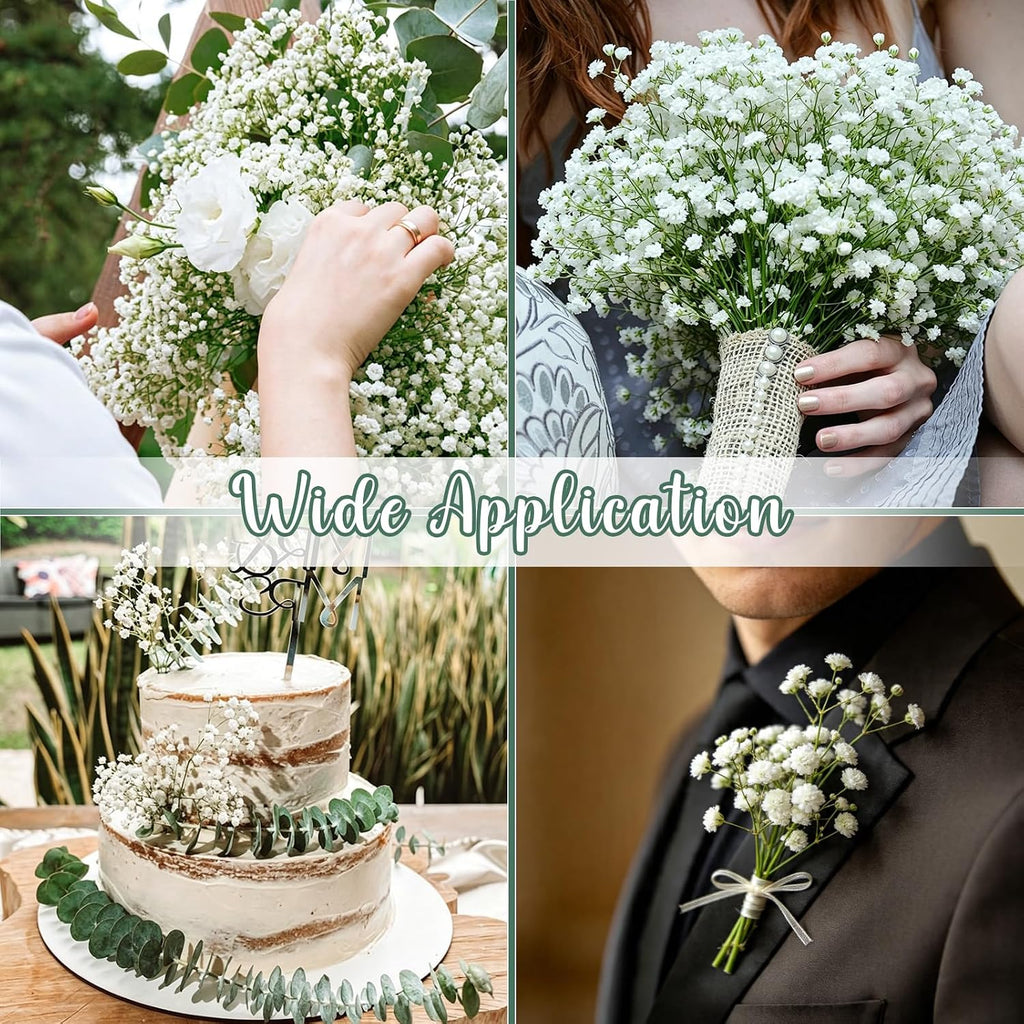 Elyum Babys Breath Artificial Flowers, 35 Pcs Baby Breath Flowers Fake Bulk