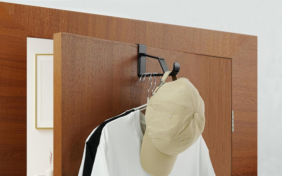 NewTalent 2pcs Over the Door Hanger Holder, 2 Pack Over The Door Hooks for Hangers, Door Hanger Hooks, Storage Organizers