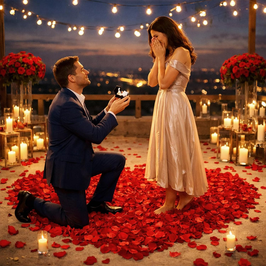 3000 Pcs Rose Petals Artificial Flowers Silk Petals Table Scatters for Romantic Special Night Decorations, Weddings, Valentine's Day, Proposals, Anniversaries, Bridal Showers Party Decor (Red)