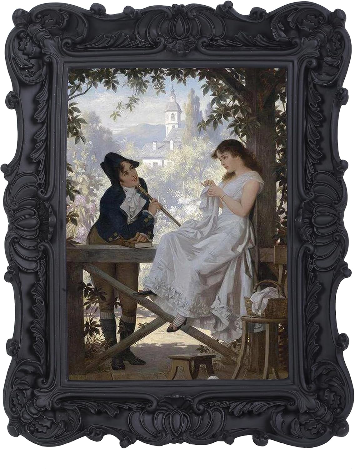 Antique Picture Frames 5x7 Vintage Victorian Ornate Picture Frames with Front Glass Wall Mount and Tabletop Gothic Home Decor Retro Gallery Wall Decor,1 Pack,Black