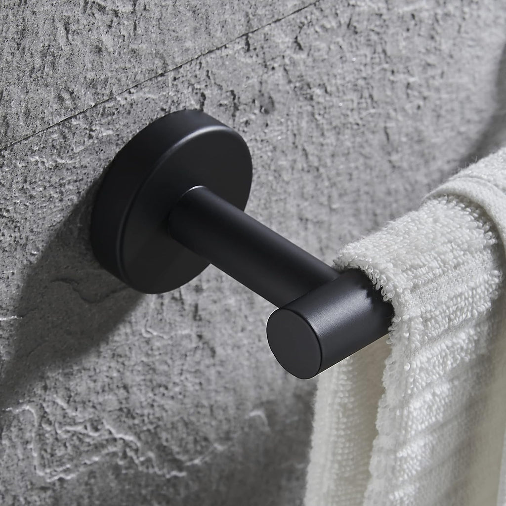 Hand Towel Holder for Bathroom Hardware Set, SUS304 Stainless Steel Towel Bar, 9-Inch Matte Black Bathroom Accessories Towel Rack, Wall Mounted.