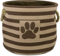 Bone Dry Dog Toy Basket, Round Brown Large, Collapsible