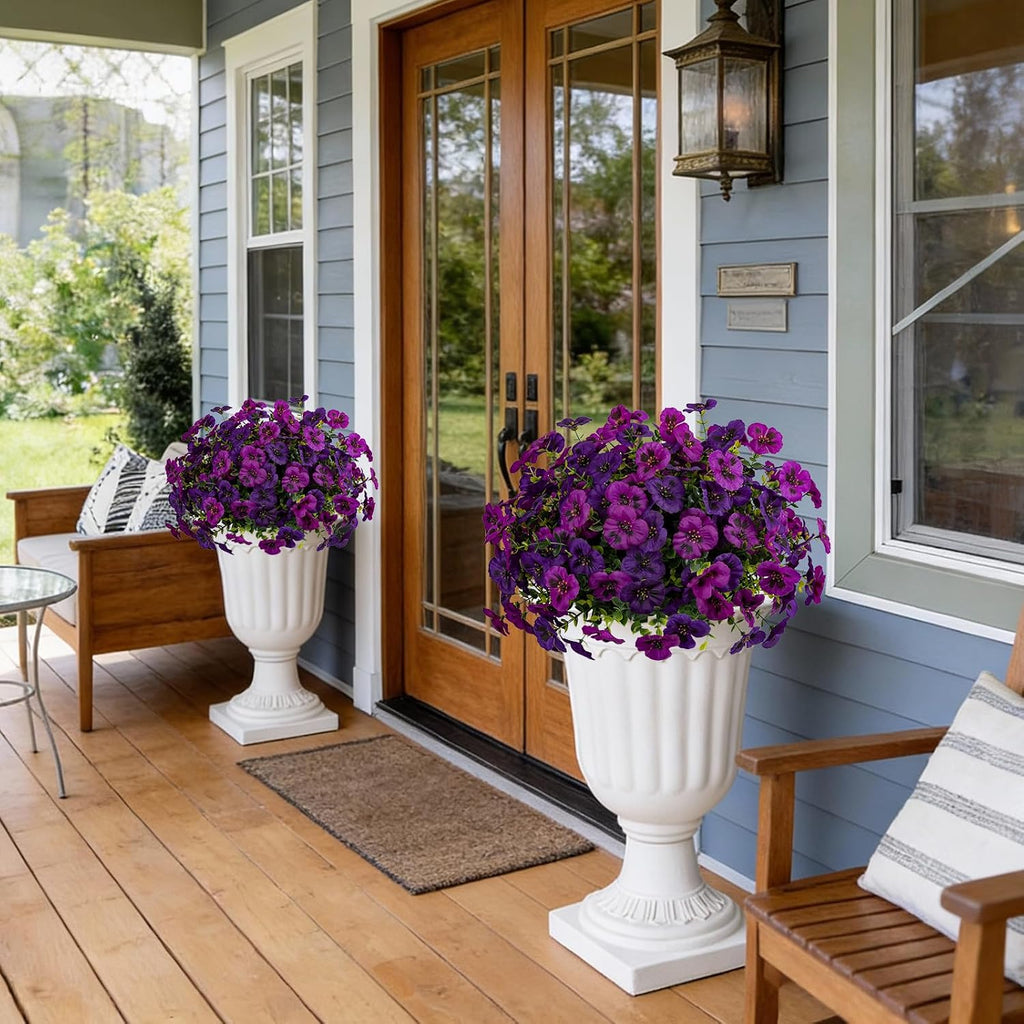 Artificial Flowers for Outdoor Faux Pansies Fake Flowers Plants,12 Bundles