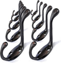 Ambipolar Heavy Duty Metal Decorative Dual Coat Hook Type-2 / Hat Hook - Wall Mounted (0.7" Screws Included), Wall Hook, Double Coat Hanger, 10 Pack (Oil Rubbed Bronze).