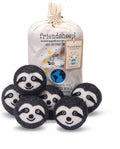 Friendsheep Wool Dryer Balls, Organic Reusable Fabric Softener Alternative for Laundry, Handmade, Fair Trade, Hypoallergenic, Eco-Friendly, Plastic-Free (6 Pack XL – Gray Sloth - Sloth Squad)