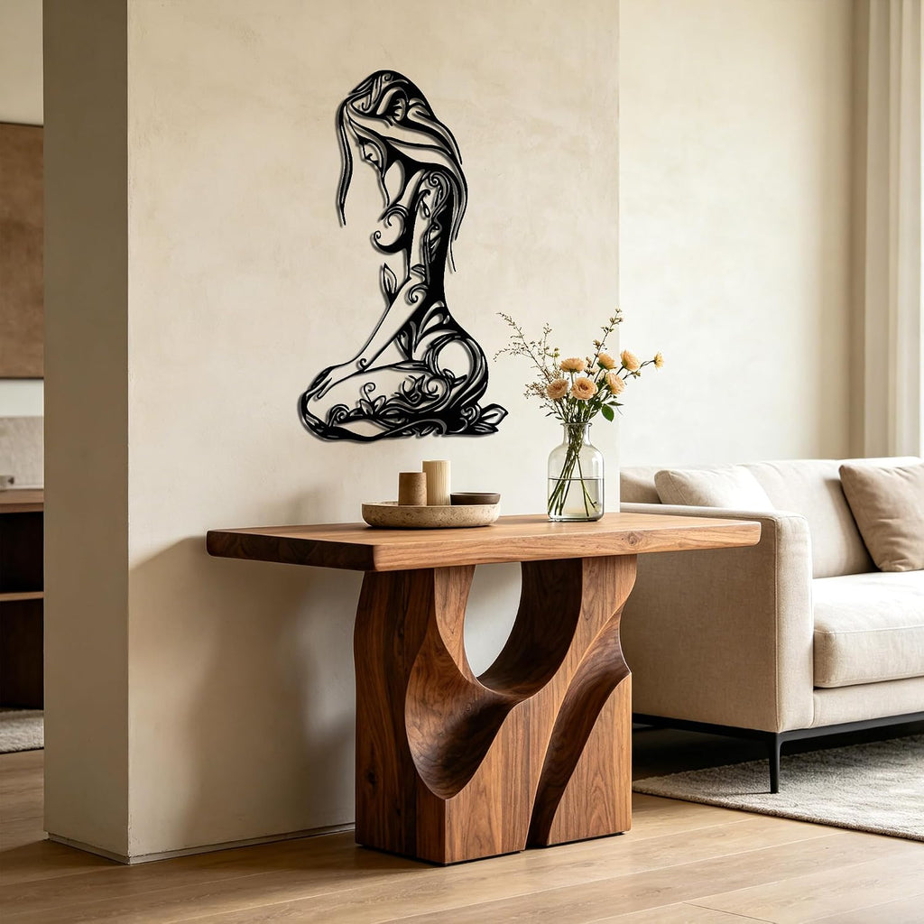 Xedatric Abstract Metal Wall Art for Home.Black.25.2 * 14.8 inches.
