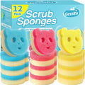 12 Pack Scrub Sponges for Dishes, Dual-Sided Temperature-Responsive Scrubber, Reusable Non-Scratch Multipurpose Cleaning Supplies for Kitchen Bathroom & Home Use