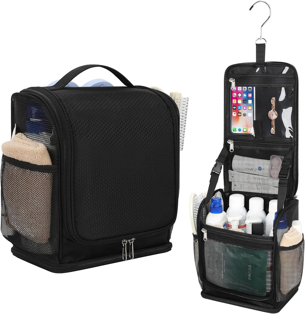 Mesh Shower Caddy Portable, Toiletry Bags for Travel, Black
