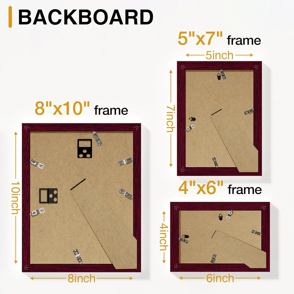 Vittanly 10 Pack Picture Frames Collage Wall Decor, Cherry Red
