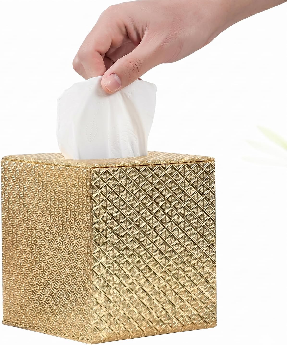 Gold Tissue Box Cover,Tissue Box Cover Square,Gold Tissue Box Holders,Tissue Holder for Bathroom Accessories,Bathroom Tissue Holders