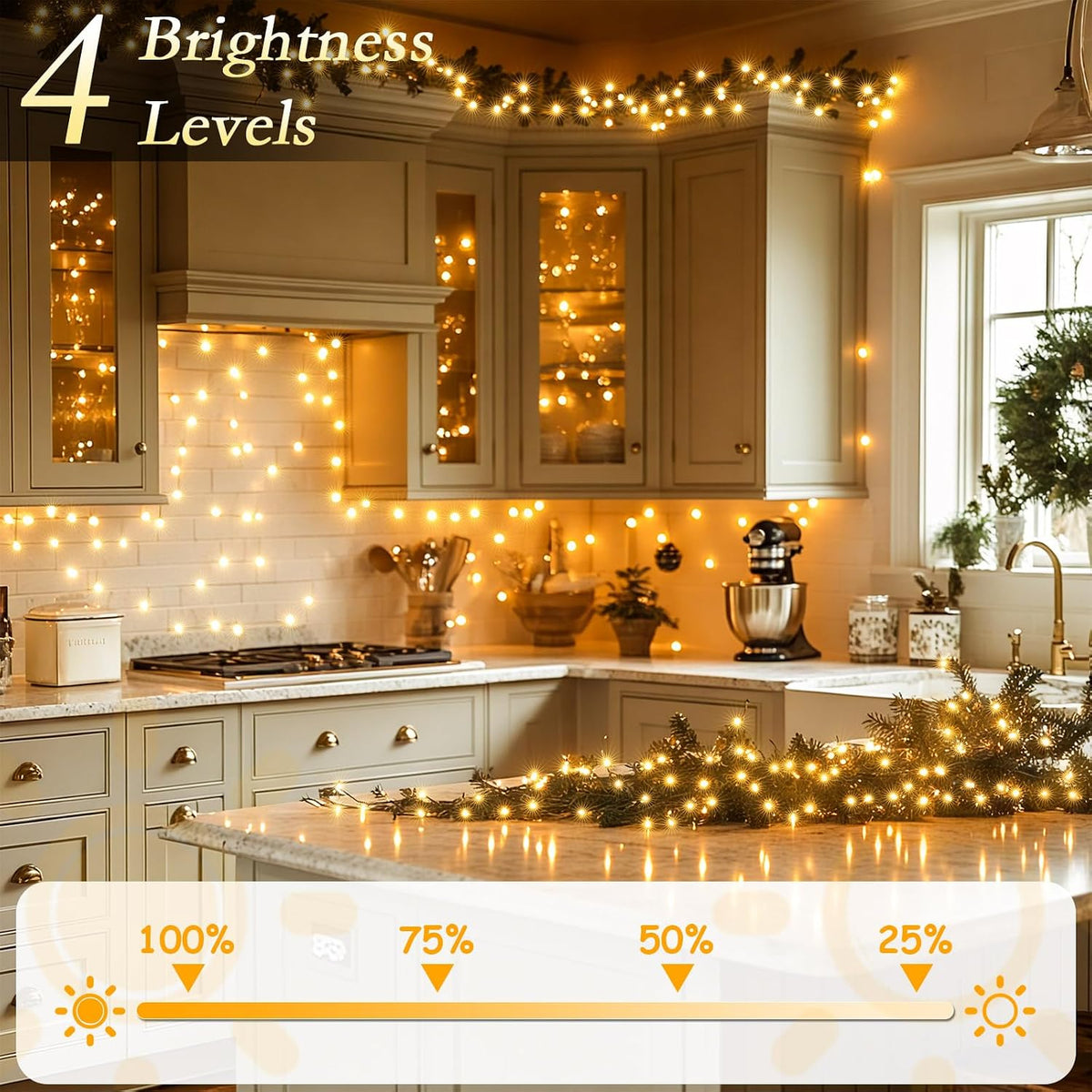 66FT 200 LED Warm White String Lights, 8 Modes Fairy Lights with Timer, Waterproof & Durable Indoor Outdoor Decor for Garden, Patio, Party