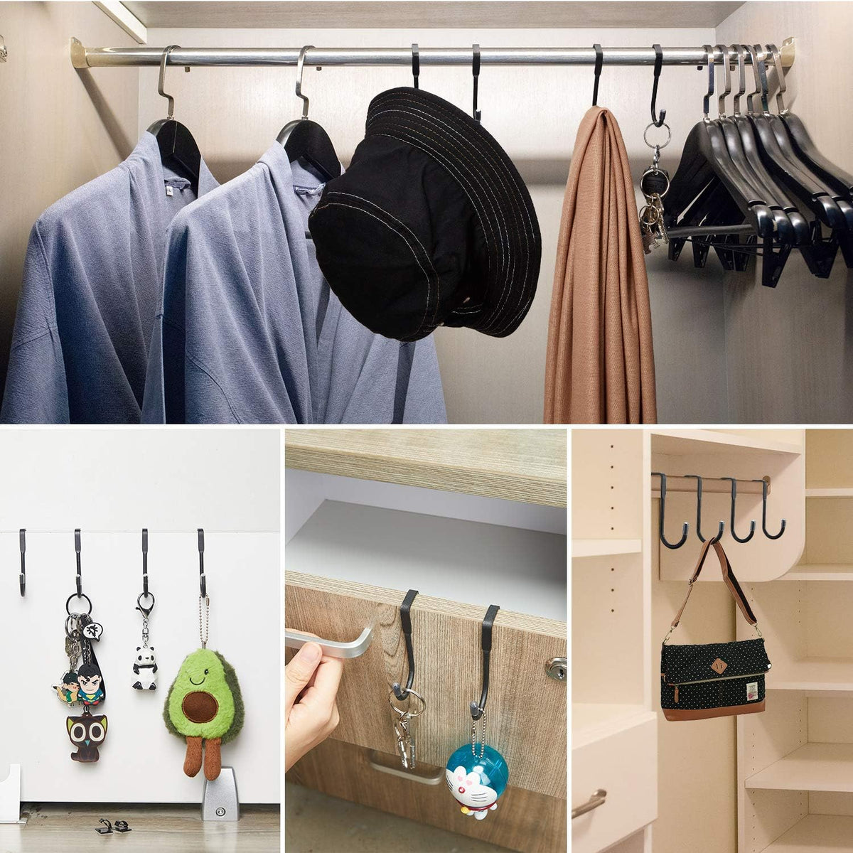 Patelai 8 Pcs Over Cabinet Hook Double SShaped Drawer Hanger Dorm Hook