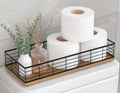 Toilet Paper Storage Basket, 16" Large Acacia Wood Toilet Paper Basket