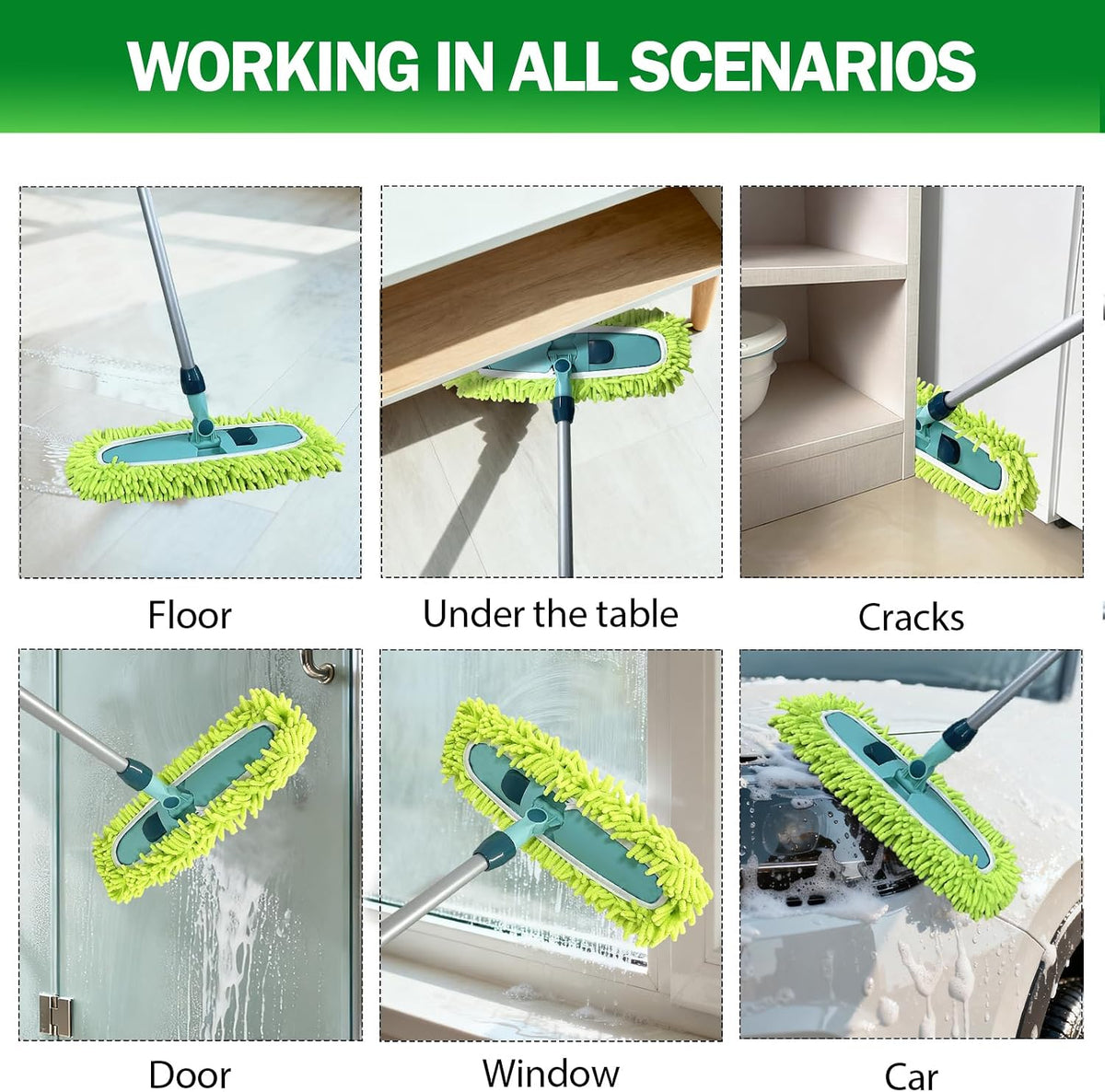 4PCS 13''~16'' Microfiber Dust Mop Pads Compatible with Leifheit 55210