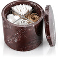 Natural Marble Canister, 4.72" D x 3.15" H Cotton Swab Holder