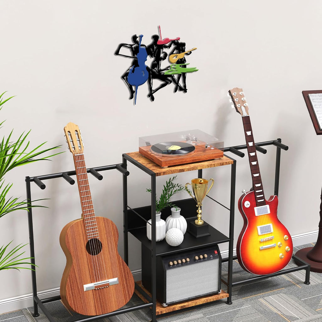 JEWLOVE Music Wall Art, Abstract Colorful Band Metal Wall Decor