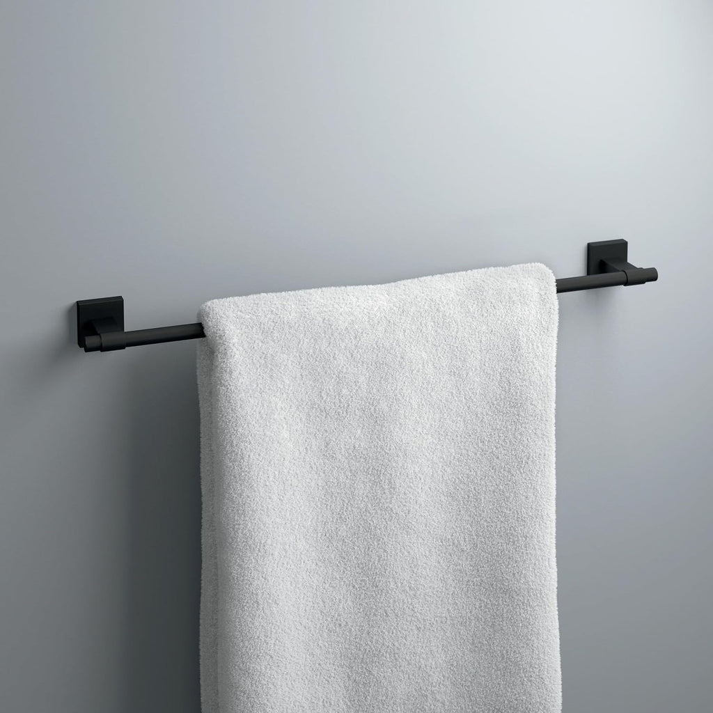 Franklin Brass Towel Rack | 24 Inch Matte Black Towel Bar for Bathroom, Kitchen | Maxted Accessories