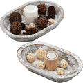 2 Pcs Wooden Dough Bowl, 10 x 6 x 2 Inch, 14 x 10 x 2 Inch, White