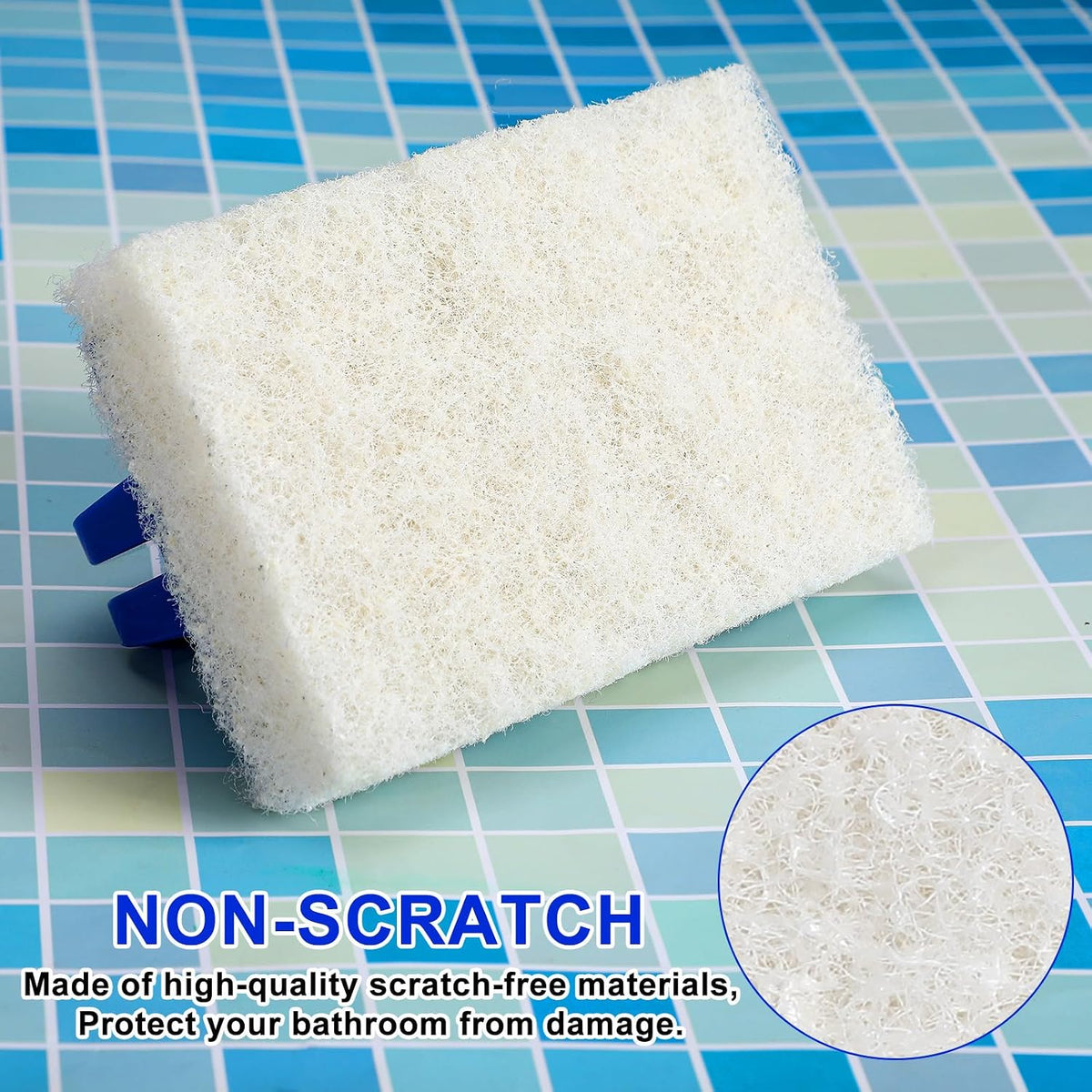 Maxdot 8 Pcs Handled Bath Scrubber Sponge Scrub Pad with Handle Cleaning