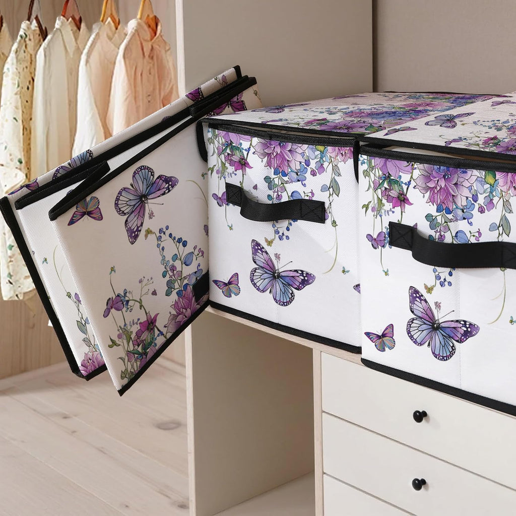 Fabric Storage Bins with Lids,Under Bed Storage Containers 3Pack