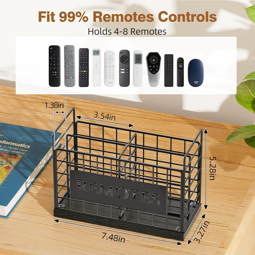4‑Slot remote control holder, Remote Caddy with Side Handles