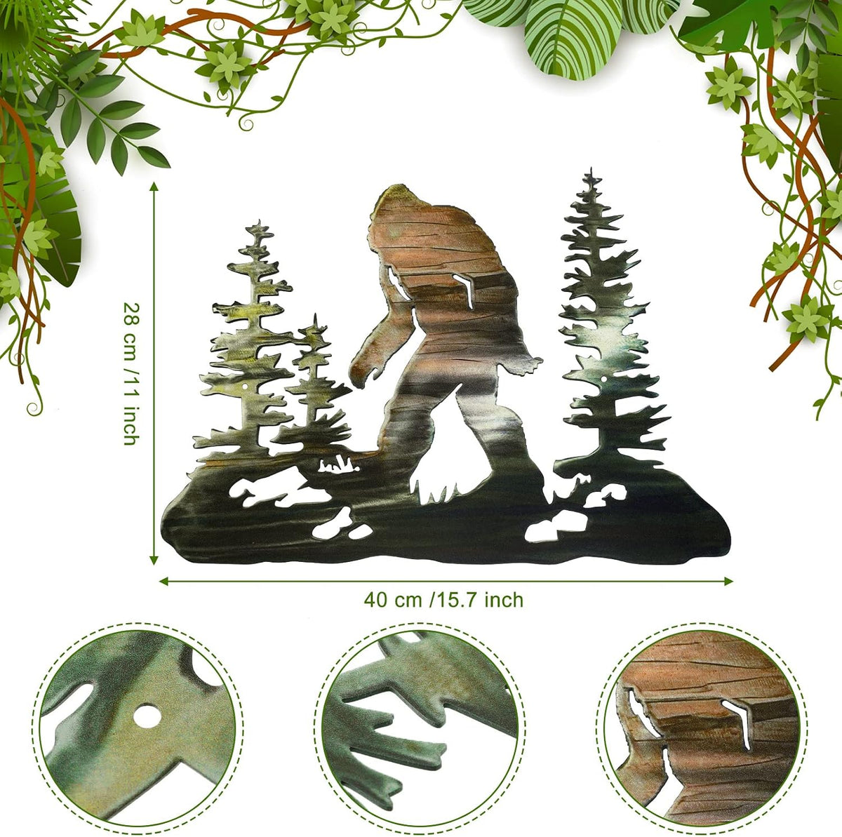 Demissle Big Foot Sasquatch Gift Bigfoot Wall Art Yard Decor, Colorful