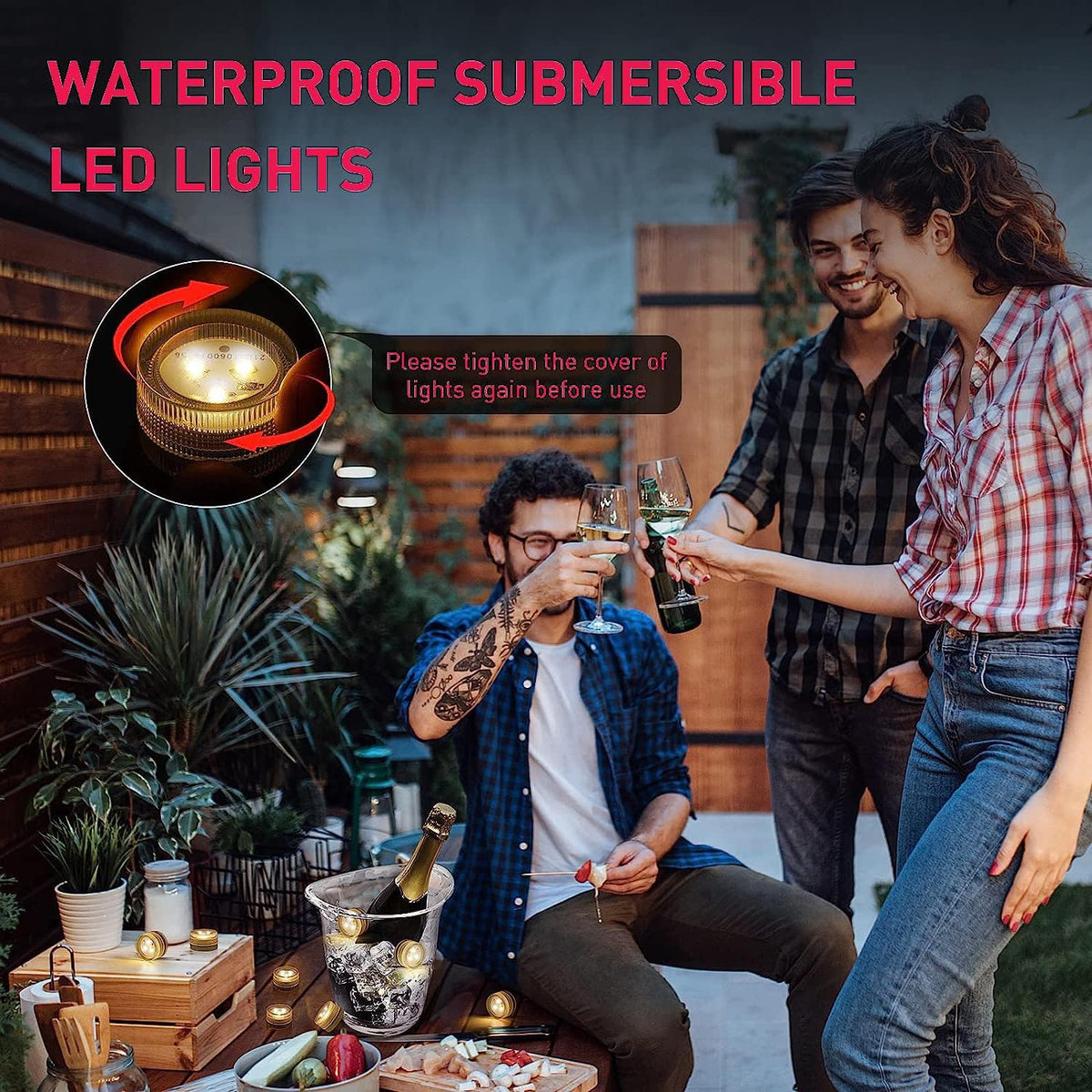 Submersible Halloween Pumpkin Jack-O-Lantern Lights Candles – 20 Pack Battery Operated LED Fake Candles | Mini underwater Led Tealight Accent Lights for Pool Pond Wedding Party Decoration (Warm White)
