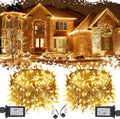 2-Pack Total 136FT 400LED Connectable String Lights Indoor Outdoor Clear Wire, Warm White Christmas Tree Lights Waterproof with 8 Modes & Timer, Twinkle Lights for Xmas Tree Decorations