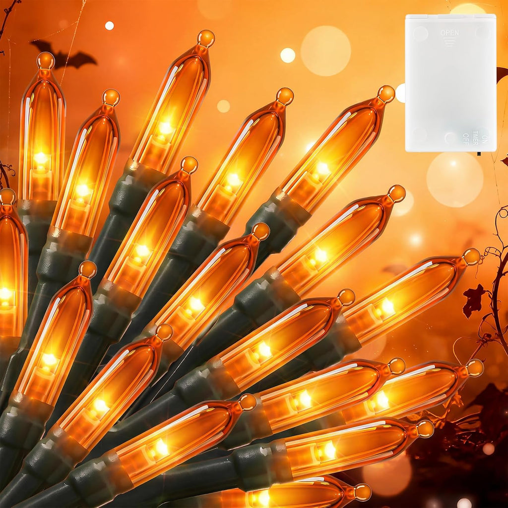 Brightown Orange Battery Operated Christmas String Lights with Timer