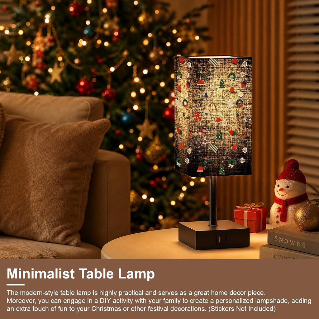 Bedside Lamp for Bedroom Touch Control Nightstand Lamp with USB C+A