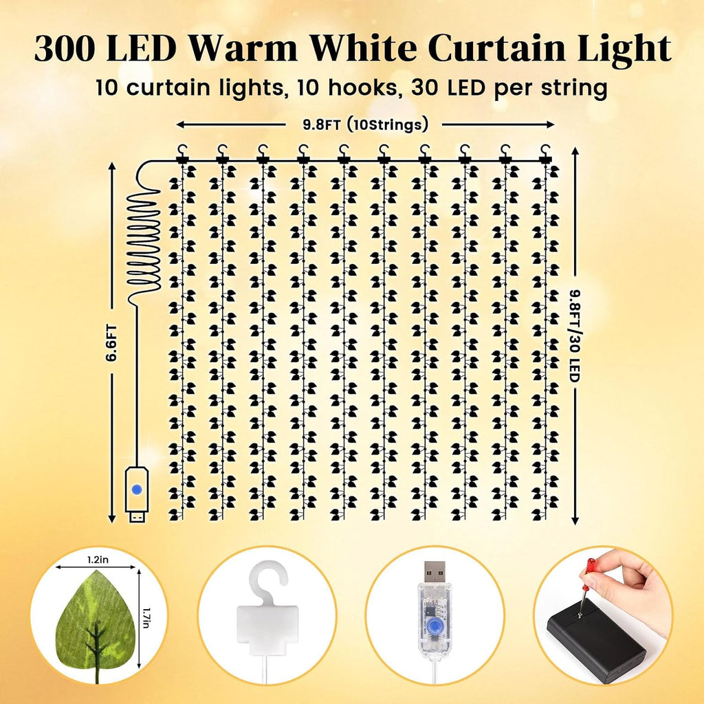 DomeStar Vines with Light for Bedroom, 300 LED Fairy Lights with Vines
