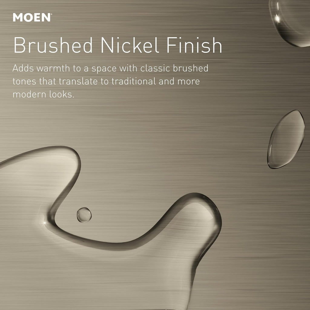 Moen DN8322BN Retreat 24-Inch Wall Mount Bathroom Double Towel Bar, Brushed Nickel