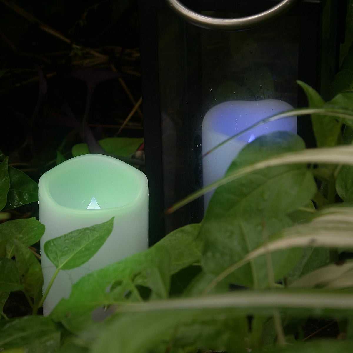 2 Pack Color Changing LED Flameless Pillar Candles with Remote, 3” x 7”