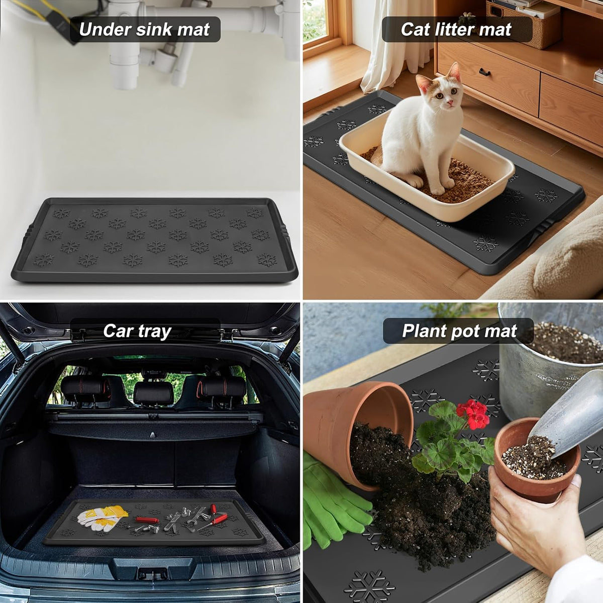 Azadx Heavy Duty Boot Tray Shoe Mat Tray for Entryway 16"x32" Waterproof