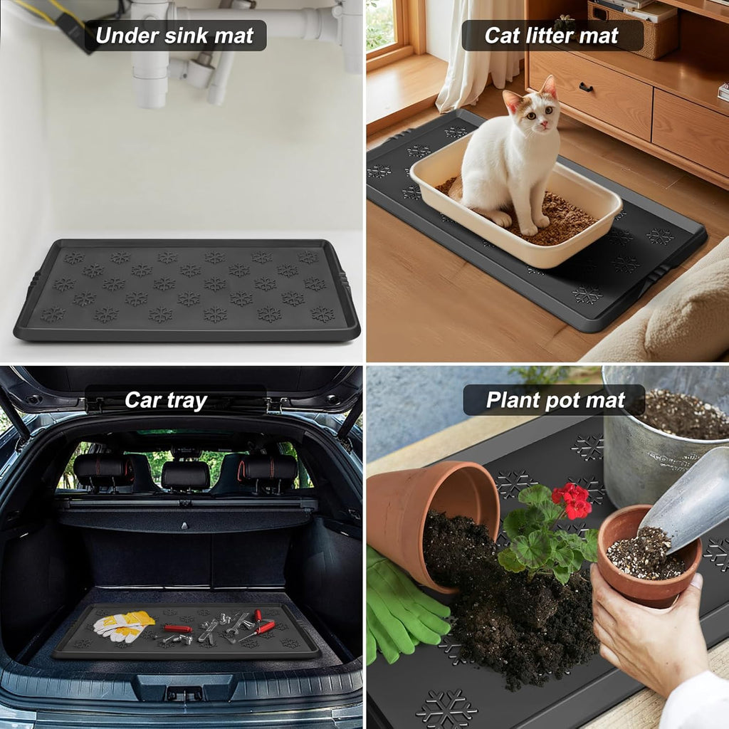 Azadx Heavy Duty Boot Trays Natural Rubber Shoe Mat Tray for Entryway