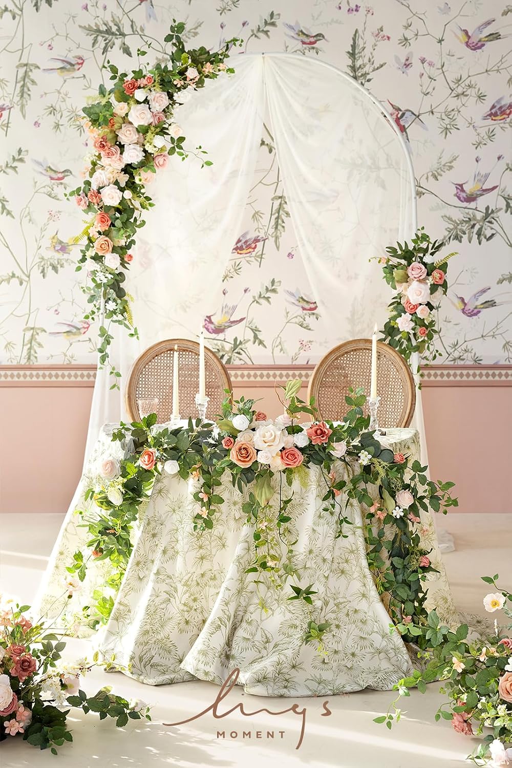Ling's moment Fake Flowers Box, Garden Blush, Mini Combo