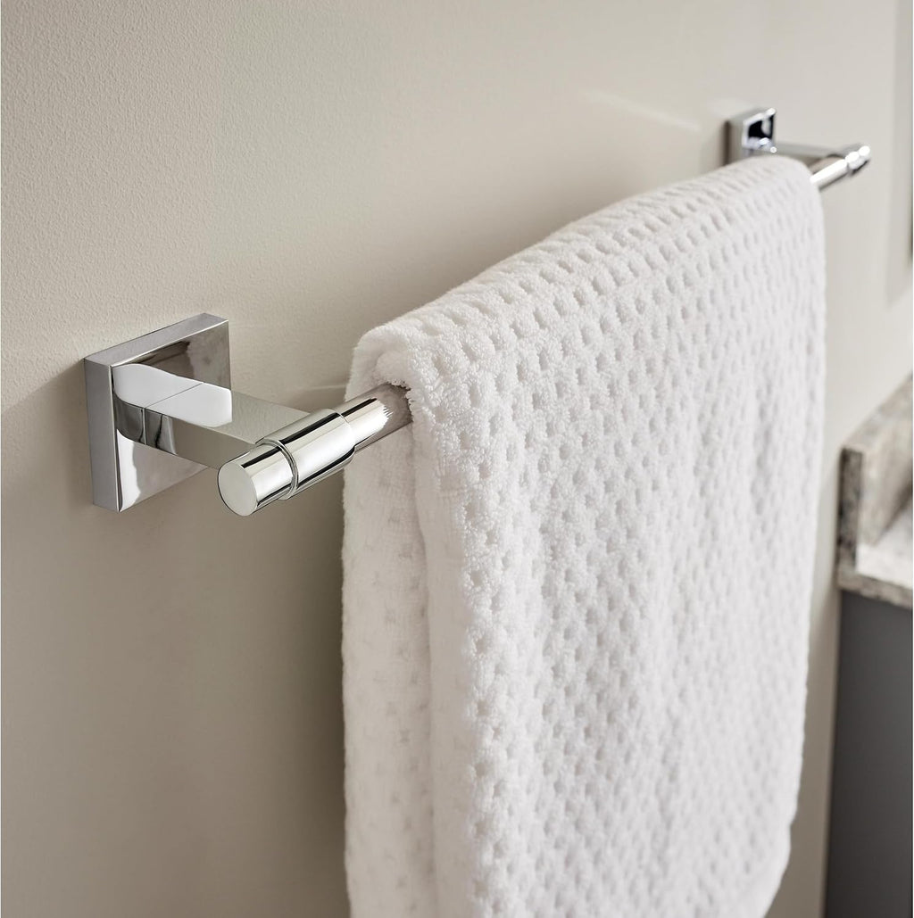 Franklin Brass Towel Rack | 24 Inch Polished Chrome Towel Bar for Bathroom, Kitchen | Maxted Accessories