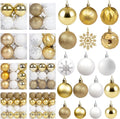 DOMESTAR 112 PCS Christmas Tree Ball Set, Christmas Ball Ornaments Glitter
