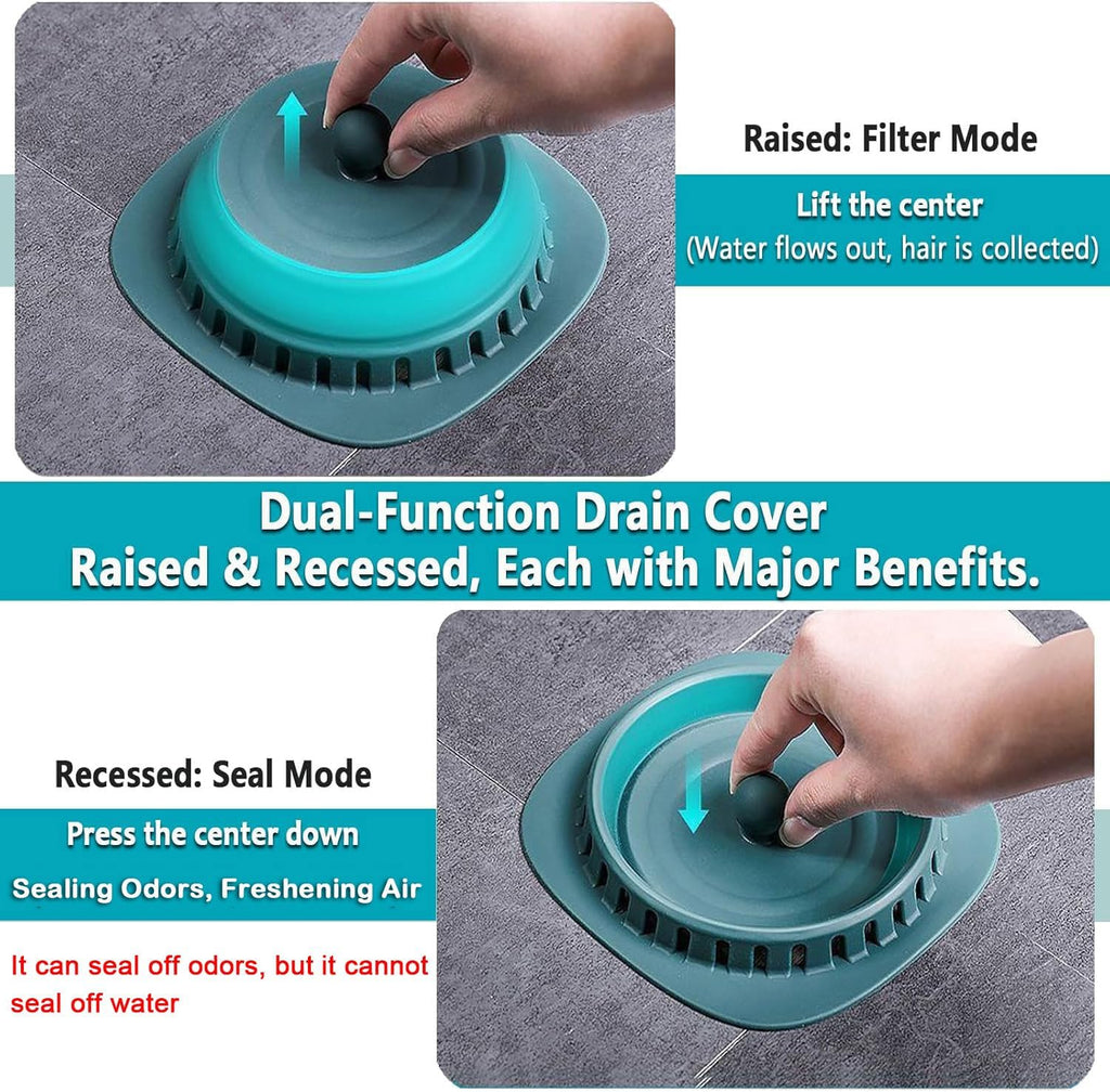 Silicone Drain Cover & Protector, 2 Pack Hair Catcher with Suction Cups